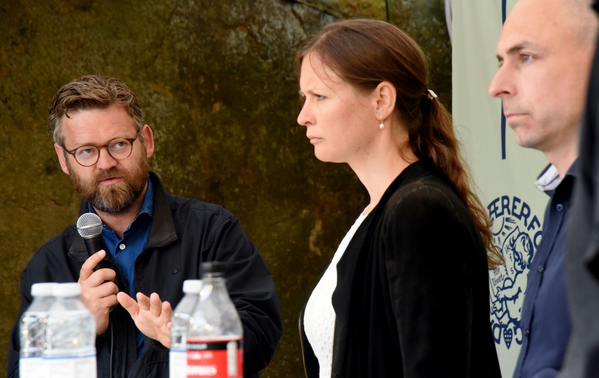 Lektor Rasmus Willig i debat med bl.a. Anna Vang. Foto: Erik Schmidt