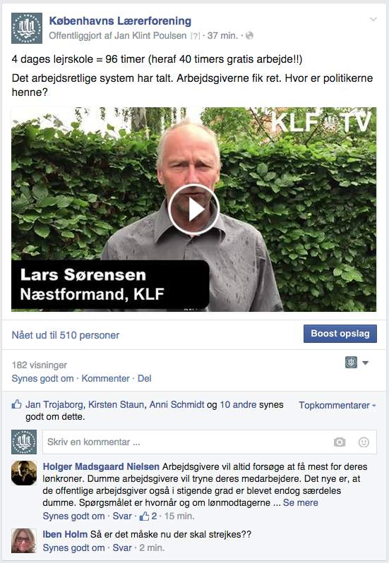 Se videoen med Lars Sørensen på KLF's facebookside.